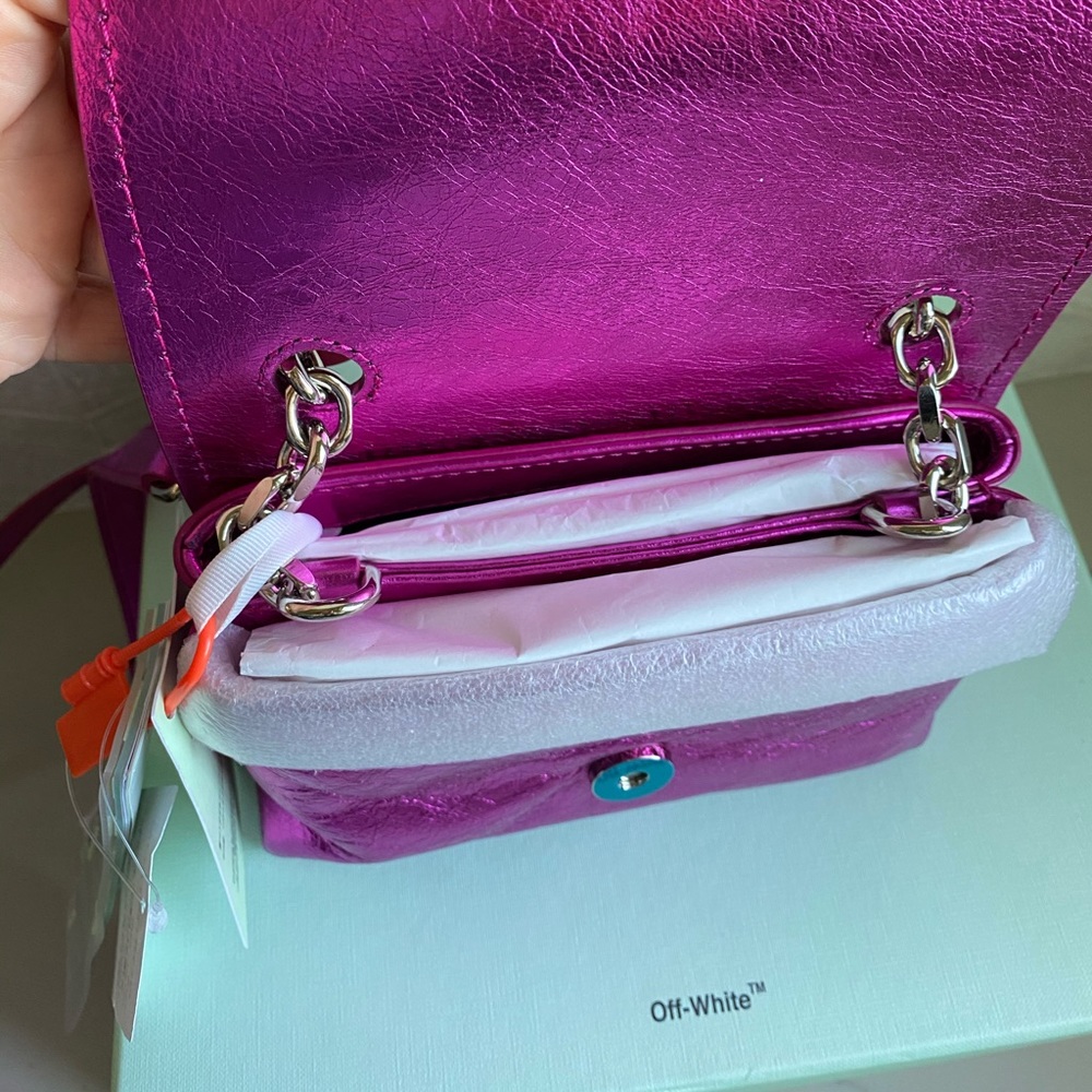 TRADED NWT💗Off-White Binder Clip Crossbody - Picture 11 of 11